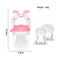 Jouet de Dentition en Silicone pour Bébé avec Tétines en Silicone de 3 Tailles, Sucette d'Alimentation en Fruits de Qualité Alimentaire
