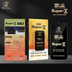 Protector de Pantalla Transparente HD Antiestático X ESD, Película de Vidrio Templado 9H para <span class=keywords><strong>iPhone</strong></span> 16 Pro Max, 17 Air, 15 Plus, Samsung, Infinix - Product Image 3
