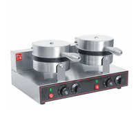 Nouvelle machine à gaufres et muffins professionnelle à double tête, design à carreaux, pour restaurants et hôtels, construction en acier inoxydable, 220V