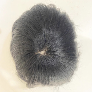 Parche de pelo tupé superior con base de seda para cabello humano completamente anudado a mano para hombres - Product Image 3