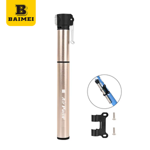 BAIMEI pompa udara sepeda gunung, pompa udara tangan sepeda gunung Mini portabel paduan dengan pengukur Psi - Product Image 1