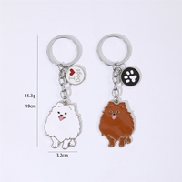 Llavero Decorativo de Coche Americano, Perro Mascota, Colgante de Metal de Pomerania, Pequeño Regalo de Marca Moderna