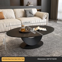 Ensemble de tables basses en ardoise de style italien, luxe léger, design moderne minimaliste, créatif, pour salon, ambiance haut de gamme