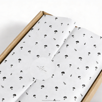 Papier de soie blanc personnalisé avec impression de logo noir, papier de remplissage pour boîte, emballage cadeau, papier de soie pour robe