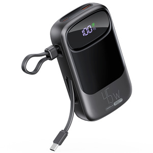 พาวเวอร์แบงค์พกพา 20000mAh 45W ชาร์จเร็ว พร้อมสายในตัว ชนิด Type C รองรับการชาร์จเข้าและออก ช่องเสียบอเนกประสงค์ - Product Image 1