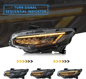 Nouveaux phares LED de 10e génération pour Civic 2016-2021 Type <span class=keywords><strong>R</strong></span> berline/coupé/hatchback, animation dynamique et éclairage respirant - Product Image 5