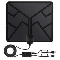 Antenne TV numérique intérieure ultra-légère à design plat avec prise en charge UHF/VHF, connexion coaxiale, réception des ondes terrestres haute définition