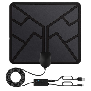 <span class=keywords><strong>Antenne</strong></span> <span class=keywords><strong>TV</strong></span> numérique intérieure ultra-légère à design plat avec prise en charge UHF/VHF, connexion <span class=keywords><strong>coaxiale</strong></span>, réception des ondes terrestres haute définition - Product Image 1