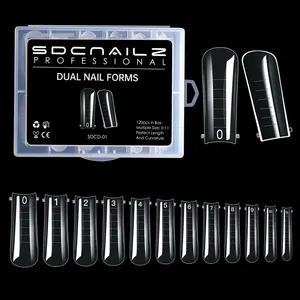 Poly Nail Gel Forms 12 Sizes Mold Dual Form Nail Tips Full Coffin Building Extension Nails