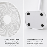 Ventilateur de chambre 14 pouces 150W, tout blanc, sur pied, silencieux, faible niveau sonore, minimaliste, pour chambre d'enfant