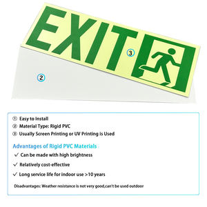 سلامة النار Photoluminescent ، مخصصة PVC سلامة الإجلاء في حالات الطوارئ مضيئة - Product Image 5