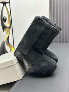 Botas de Nieve de Moda <span class=keywords><strong>con</strong></span> <span class=keywords><strong>Plataforma</strong></span>, Zapatos Cálidos de Algodón, Diseño de Cabeza Grande, Botas Largas para Mujer - Product Image 1