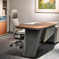 Bureau de direction en forme de L avec chaise de bureau haute densité et table avec grand meuble de rangement