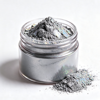 Pigment de revêtement métallique holographique gris mat GUANZUN en vrac, poudre de 5 à 100 microns pour sérigraphie et arts graphiques