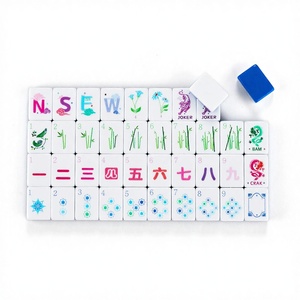 NatuGift – Nouvel ensemble de <span class=keywords><strong>Mahjong</strong></span> et d'échecs de luxe portable 4 couches pour enfants, style américain, 160 tuiles en acrylique, boîte pliable, échecs chinois - Product Image 6