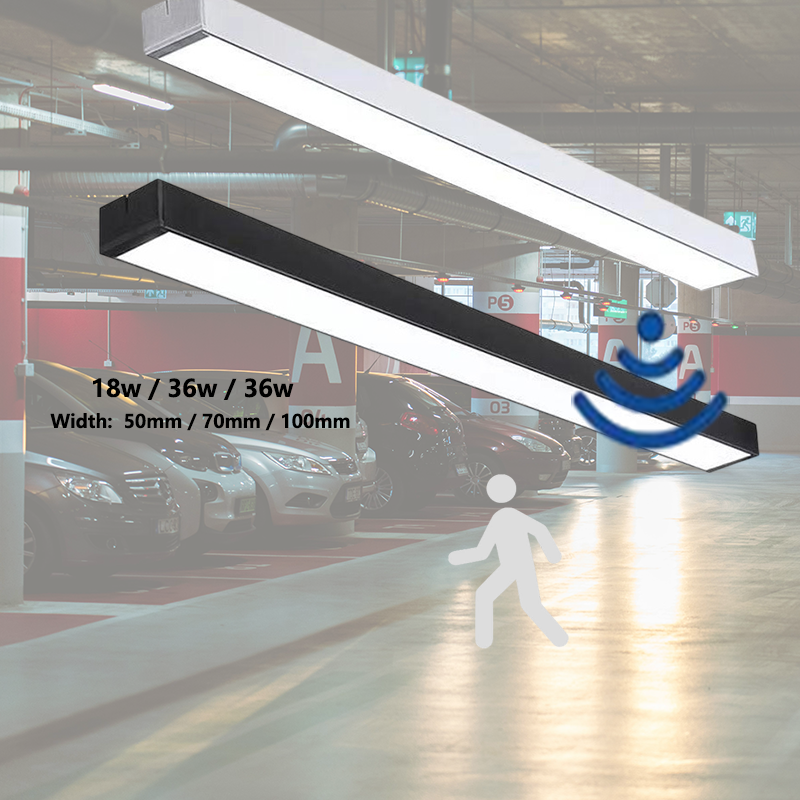 1200mm 36w 24w 4ft 1.2m 18w 1800lm High Brightness Commercial Lighting Modern Long Linear Batten Lamp with Mricowave Sensor