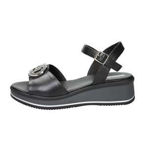 Sandalo con Zeppa Space Moda da Donna Nero 12294 Stile Platform - Product Image 1