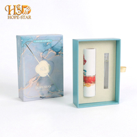 Boîte à tiroir coulissant en marbre personnalisée avec logo en feuille d'or, emballage rigide avec ruban de soie pour coffret de parfum solide en roll-on