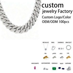 16mm Moissanit Cuban Link Halskette, Rhodium-Plattiertes S925 Silber, 16-<span class=keywords><strong>24</strong></span> Zoll, Valentinstagsgeschenk für Männer - Product Image 2