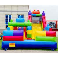 Parcours d'obstacles commercial Maison de rebond Combo Blocs de construction Château gonflable Bloc de terrain de jeu gonflable Château sautant pour les enfants