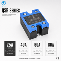 Relais statique monophasé scellé QSR380D25-L(068) 25A 48-380VAC IP20 avec sortie SCR à passage par zéro et LED pour machines plastiques