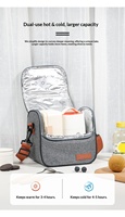 Sac à déjeuner isotherme en tissu Oxford avec doublure en aluminium, sac de pique-nique thermique pliable à bandoulière