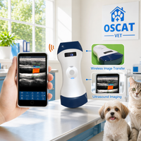 Échographe vétérinaire sans fil OSCAT avec sondes convexes et linéaires 2-en-1, équipement vétérinaire pour animaux de compagnie, affichage sur téléphone/tablette
