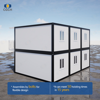 Conteneur de bureau modulaire préfabriqué CGCH Duplex avec auvent de balcon, maison conteneur préfabriquée de 40 pieds sur 2 étages