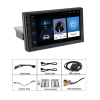Autoradio universel 7 pouces 1Din avec écran IPS, processeur 4 cœurs, GPS, amplificateur, Carplay, Android Auto, lecteur DVD