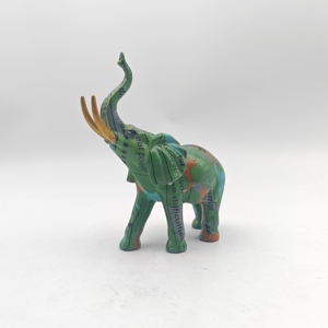 Vente en gros de figurines d'éléphant à motifs graffiti par transfert d'eau, d'objets d'art de collection, de grandes statues d'éléphant, d'ornements d'éléphant colorés pour la décoration intérieure - Product Image 4