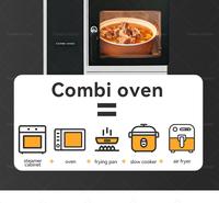 Four combiné professionnel 4 compartiments en acier inoxydable, vapeur et friture à air, économe en énergie pour restaurant, pizzas superposées