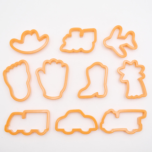 Moules à biscuits en plastique de qualité alimentaire, forme d'<span class=keywords><strong>avion</strong></span> et de véhicule, coupe-pâte durable pour les enfants, moule à biscuits DIY, coupe-fruits/pâte/toasts - Product Image 5