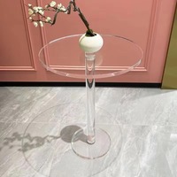 Table d'appoint ronde moderne avec cadre en métal doré, plateau extensible en acrylique transparent, table basse pour salon, meubles de maison