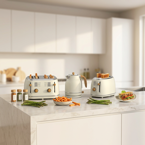 BESTONE Retro Breakfast <b>Set</b> 16 Type Electric <b>Stainless</b> <b>Steel</b> <b>Toaster</b> <b>Kettle</b> Blender Gift Box Household Appliance OEM ODM - Product Image 1
