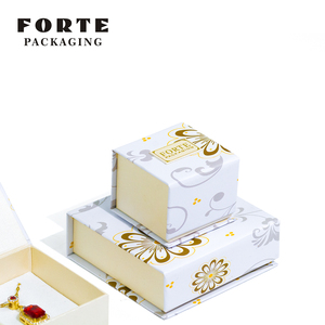 FORTE Ivory Leatherette Paper Handmade Jewelry Boxes 7x9cm with Custom Logo Luxury Packaging Rigid <b>Shipping</b> <b>Box</b> - Product Image 4