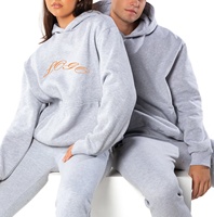 Ensemble de survêtement unisexe à capuche en coton 100% respirant, taille plus, hiver, poids lourd, avec logo brodé personnalisé