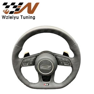 Volant sport en cuir à fond plat, ensemble de modification intérieure, amélioration compatible avec les modèles Audi A3 A4 <span class=keywords><strong>A5</strong></span> A6 A7 Q3 Q5 Q7 - Product Image 5