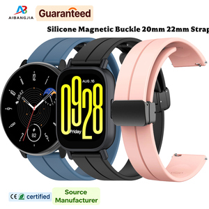 Bracelet en silicone avec boucle magnétique en métal de 20 mm 22 mm pour <span class=keywords><strong>Samsung</strong></span> Galaxy <span class=keywords><strong>Watch</strong></span>, bracelet pour Huawei <span class=keywords><strong>Watch</strong></span>, bracelet pour Garmin - Product Image 1