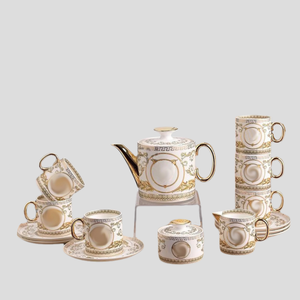 Service à café occidental en porcelaine fine de style palais italien, élégant et accessible, en porcelaine blanche, service à thé - Product Image 1