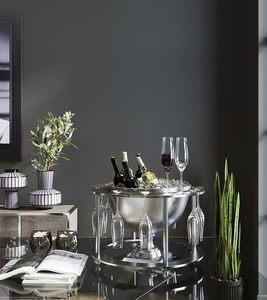Refroidisseur à champagne Bubbly Time, seau à glace élégant avec support à verres pour bars, restaurants et usage domestique - Product Image 1
