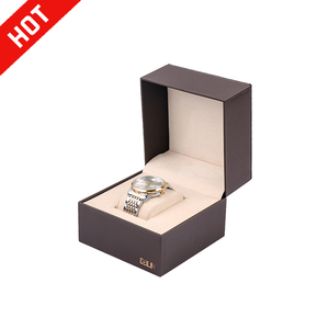 Black Jewelry Black Luxury Custom Logo Leather Single Timepieces Jewelry Storage Paperboard Man Watch Boxes Cases