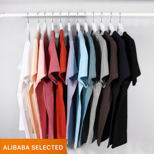 Custom 250 GSM 100% Cotton Plain T-shirt 35 Colors 2XL Unisex Blank Short Sleeve Streetwear Tee Factory Manufacturer Men T Shirt - Product Image 1