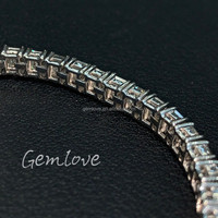 Pulsera de eslabones cubanos con diamantes de laboratorio para hombre, oro de 18 quilates, cadena de hip hop con diamantes negros/azules/verdes, joyería elástica de lujo para hombre