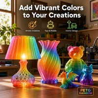 Filament PETG Transparent Arc-en-ciel 1,75 mm, Dégradé Vibrant Multicolore Translucide, Matériau d'Impression 3D 1KG 240-250°C