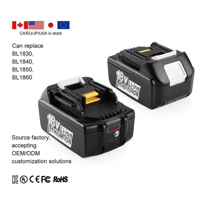 KC Certified BL1850B Hot Sale Lithium Ion Battery Pack 18V 4.0 6.0 Ah Replacement BL1840 BL1830 BL1860 Power Tool Battery