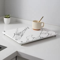 Tapis de séchage de vaisselle en pierre de diatomite pour comptoir de cuisine moderne, tapis absorbant pour égoutter les bols, tapis de séchage de vaisselle en diatomite
