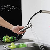 Robinet de cuisine à 3 voies thermostatique en acier inoxydable à poignée unique avec distributeur de savon Caractéristique de chauffage électrique instantané de l'eau