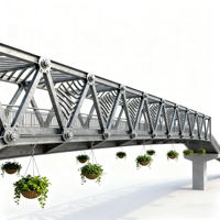 Pont à treillis en acier à grande portée, conception modulaire préfabriquée, capacité de charge lourde pour routes municipales