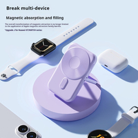 Nuevo estilo de carga rápida 5000mAh reloj de teléfono móvil banco de energía inalámbrico magnético con soporte incorporado adecuado para Apple Watch
