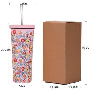Nuevo Vaso Térmico de Acero Inoxidable de 830ml con Aislamiento al Vacío y Boca Ancha para Boba, Taza de Té de Burbujas Estampada con Pajita, Ideal para Viajes y Regalos 2026 - Product Image 5